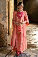 3 Piece Karandi Jacquard Suit with Embroidered Shirt and Dyed Trouser with Organza Border MJ-52025