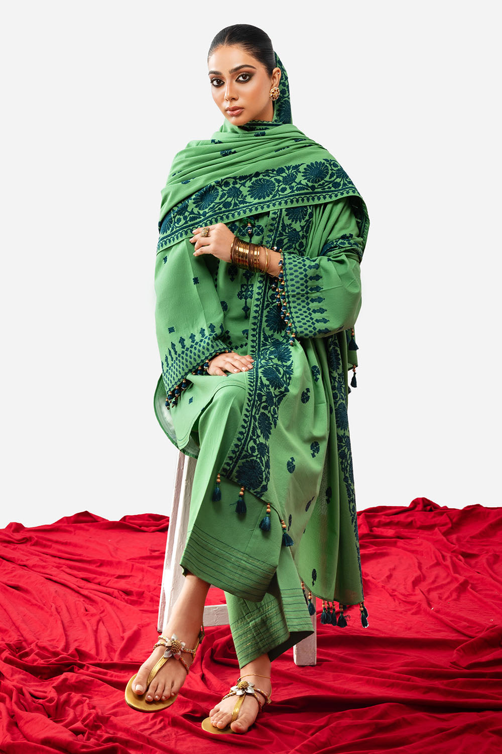 3 Piece Karandi Velvet Jacquard Suit with Dupatta MJ-52026