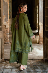 3 Piece Karandi Velvet Yarn Jacquard Suit with Shirt and Dyed Trouser MJ-52030