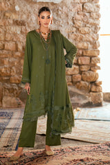 3 Piece Karandi Velvet Yarn Jacquard Suit with Shirt and Dyed Trouser MJ-52030