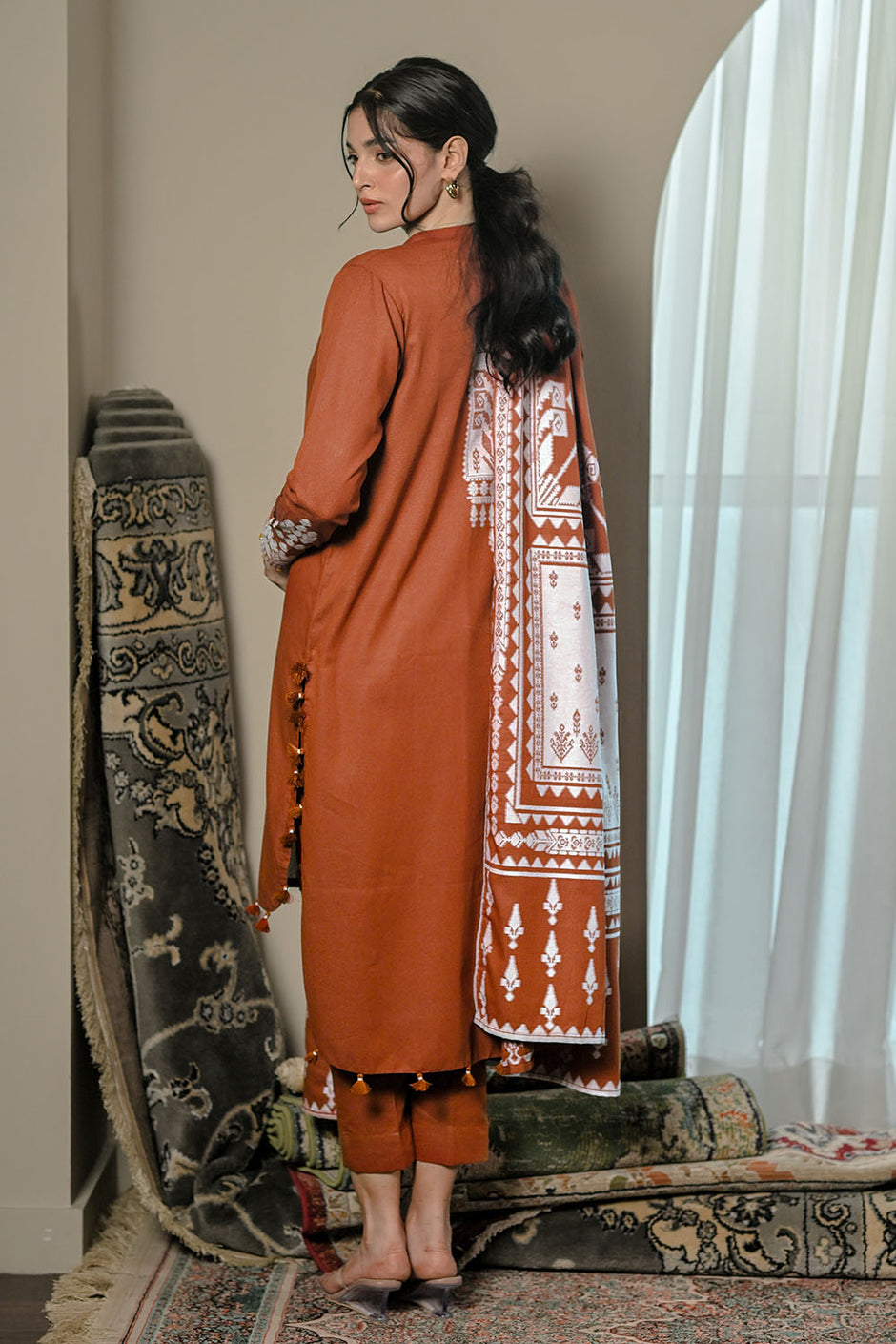 3 Piece Karandi Velvet Jacquard Suit