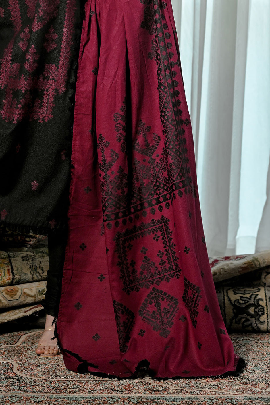3 Piece Karandi Velvet Jacquard Suit