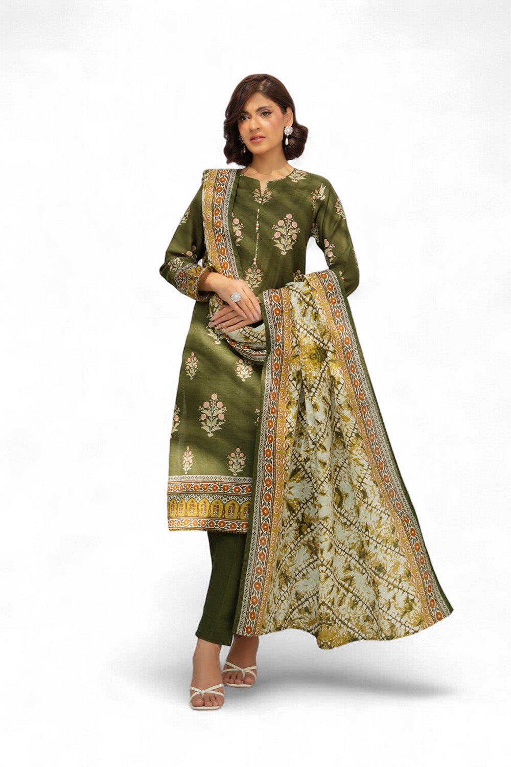 3 Piece Printed Khaddar Suit with Dupatta SD-52186