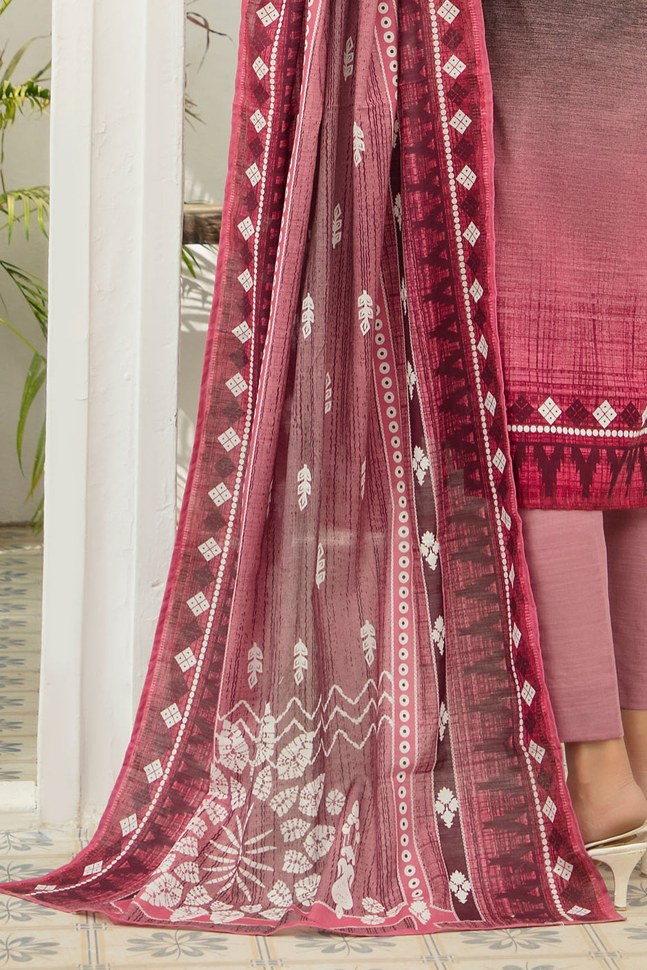 3 Piece Printed Khaddar Suit with Dupatta