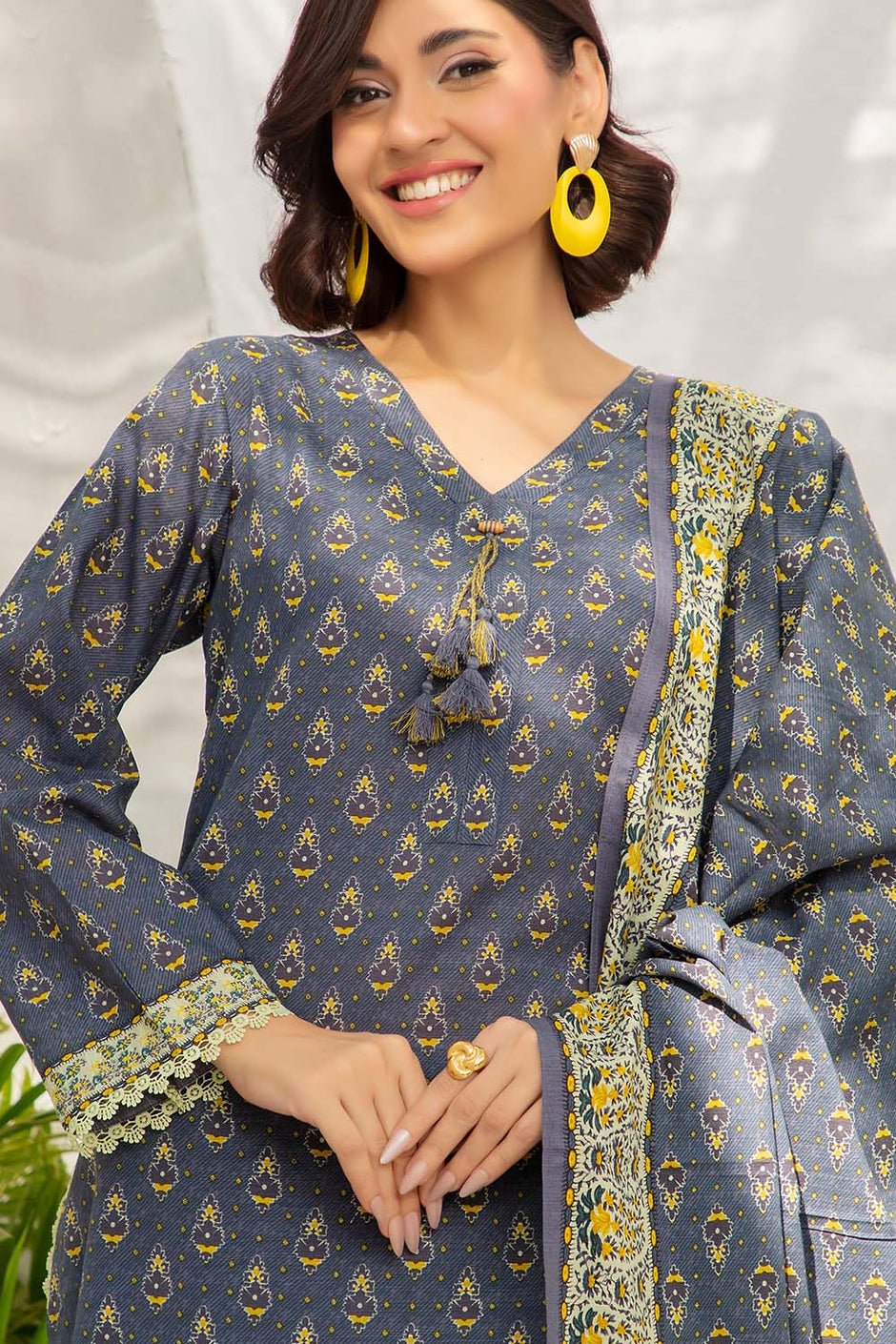 3 Piece Printed Khaddar Suit with Dupatta SD-52188