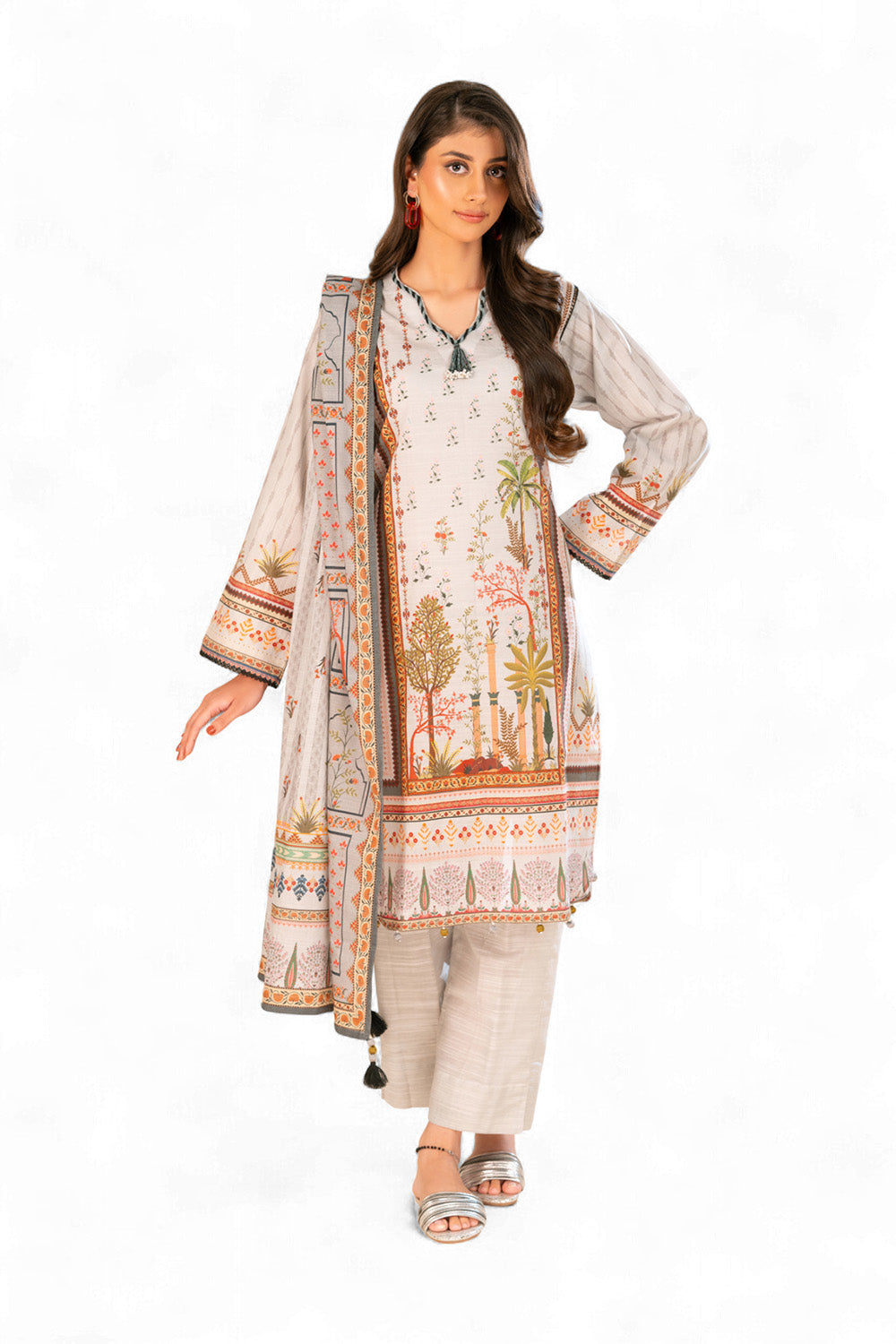 3 Piece Printed Khaddar Suit with Dupatta SD-52214