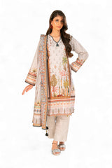 3 Piece Printed Khaddar Suit with Dupatta SD-52214