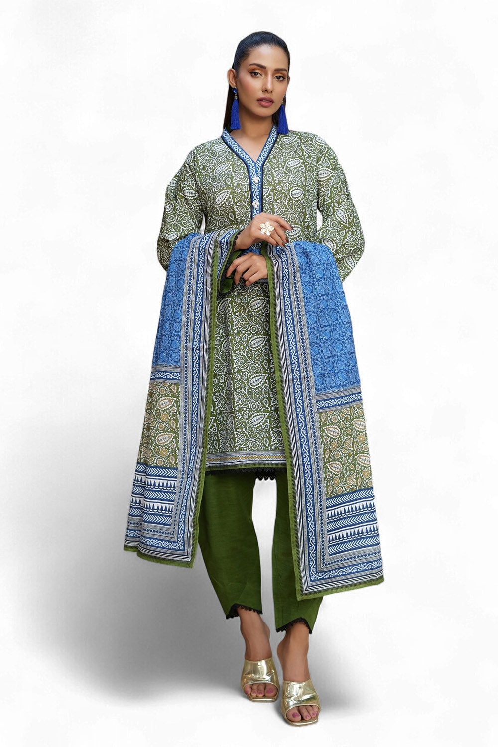 3 Piece Printed Khaddar Suit SD-52217