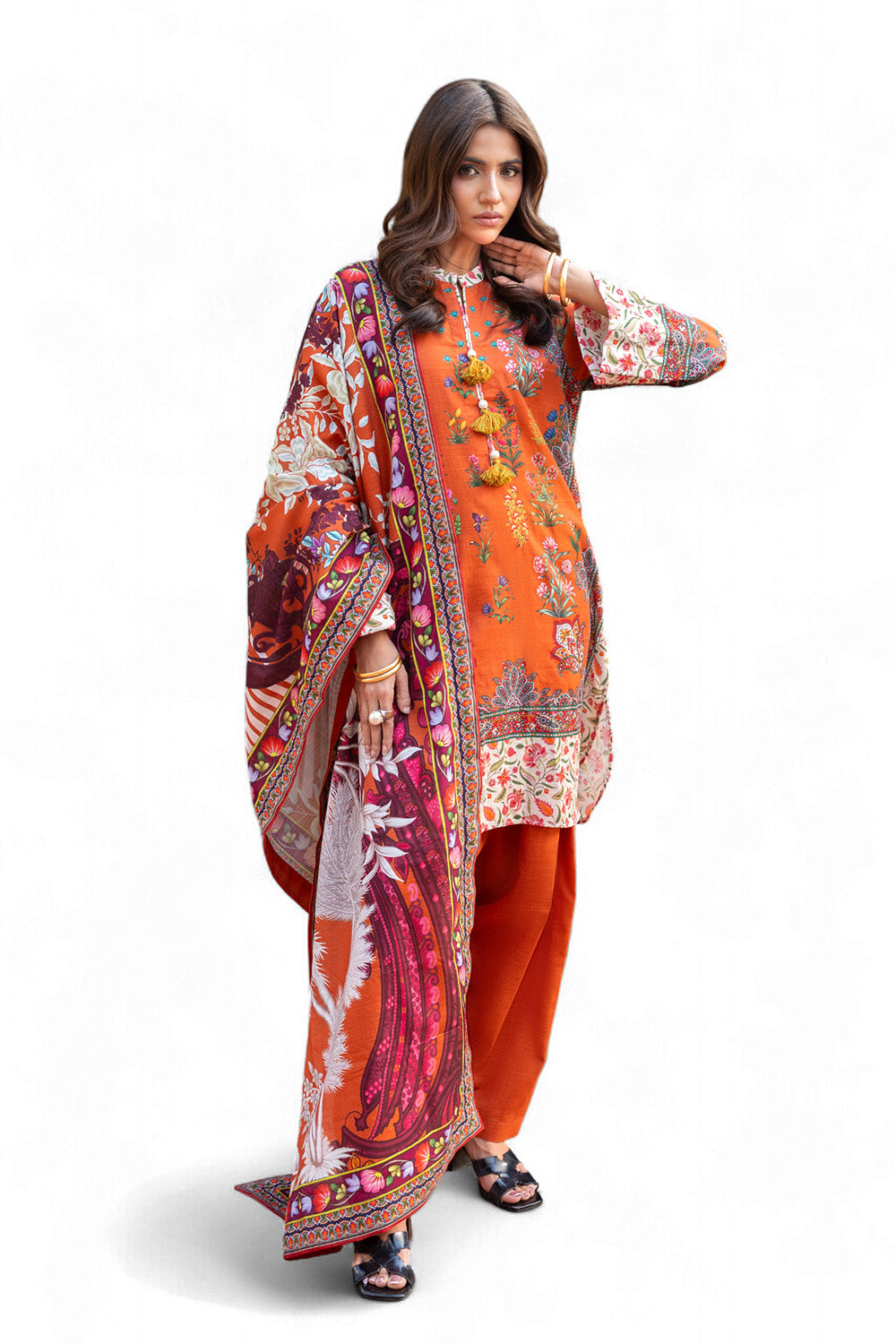 3 Piece Printed Khaddar Suit SD-52233