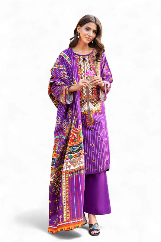 3 Piece Printed Khaddar Suit SD-52234