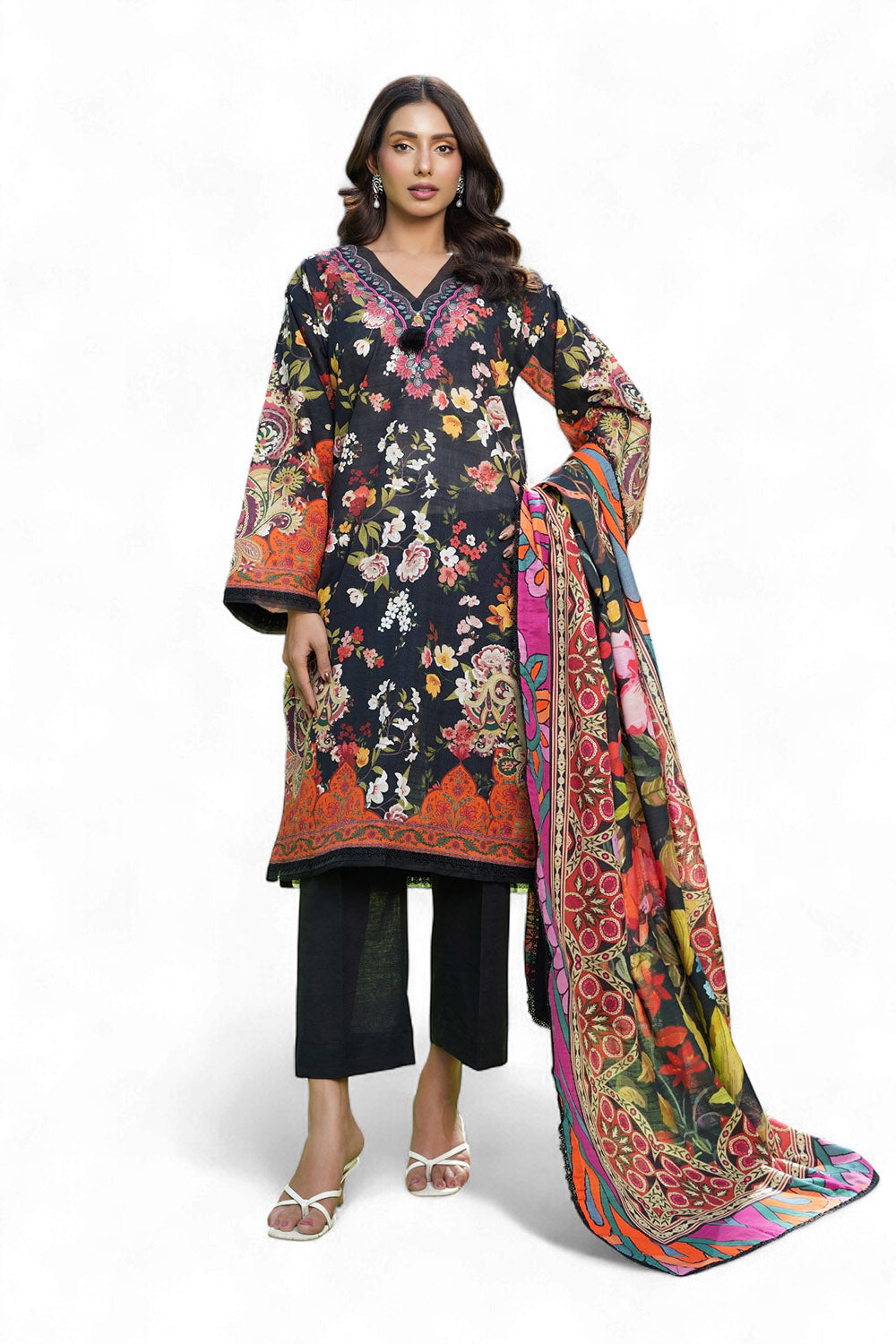 3 Piece Printed Khaddar Suit SD-52240