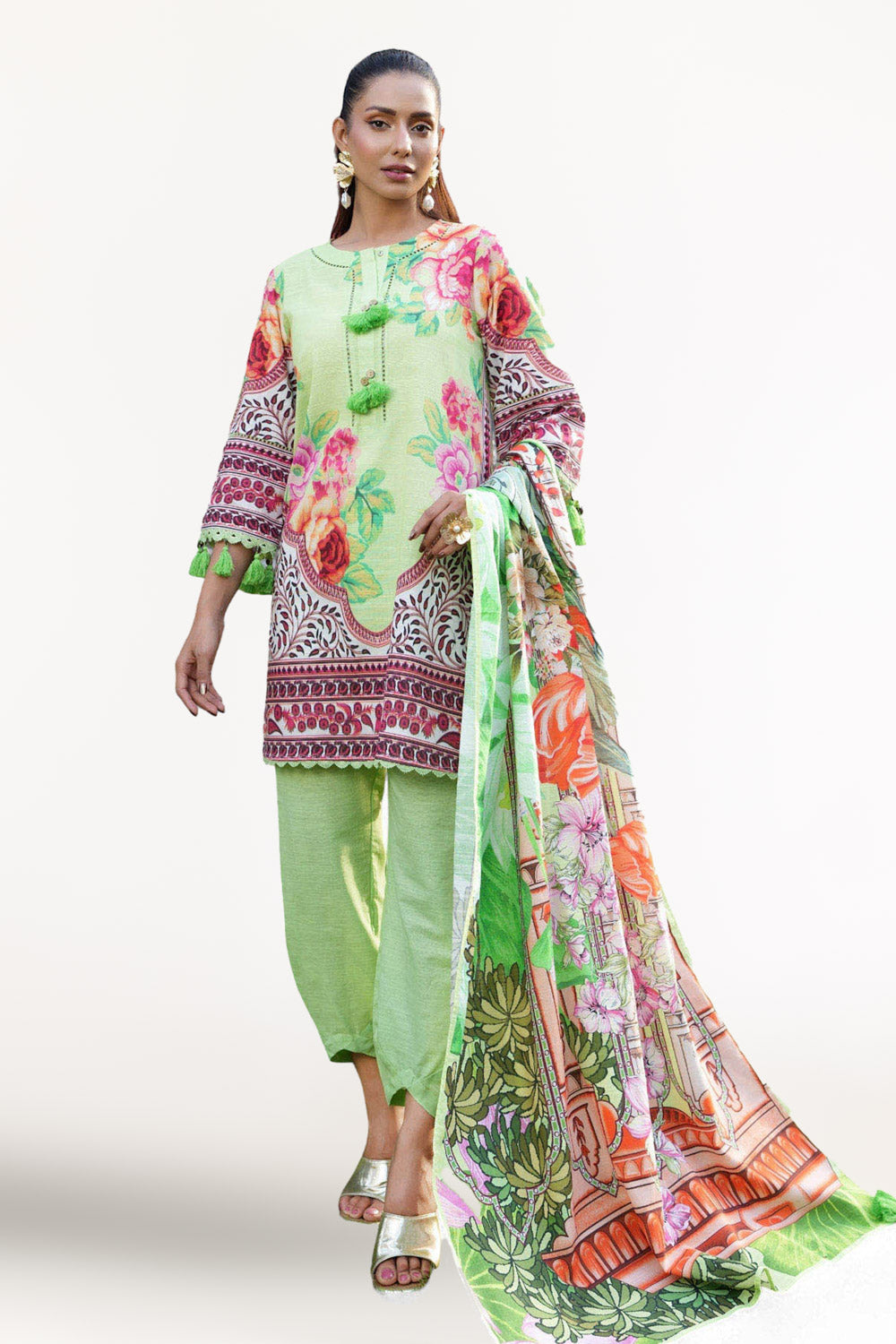 3 Piece Printed Khaddar Suit SD-52241