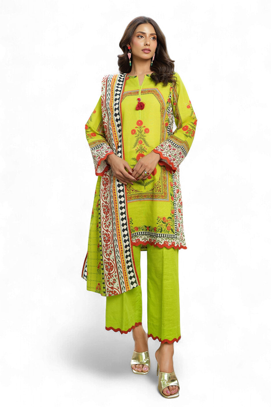 3 Piece Printed Khaddar Suit SD-52243