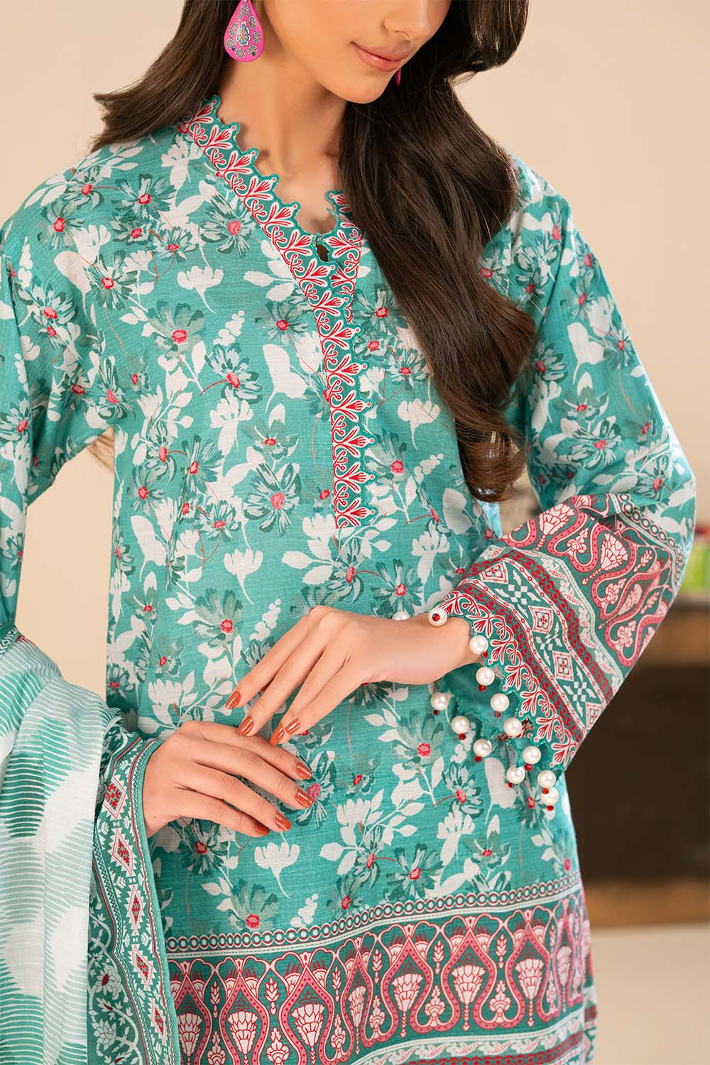 3 Piece Printed Khaddar Suit with Dupatta