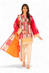 3 Piece Printed Khaddar Suit with Dupatta SD-52254
