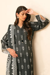 3 Piece Printed Khaddar Suit with Dupatta SD-52256