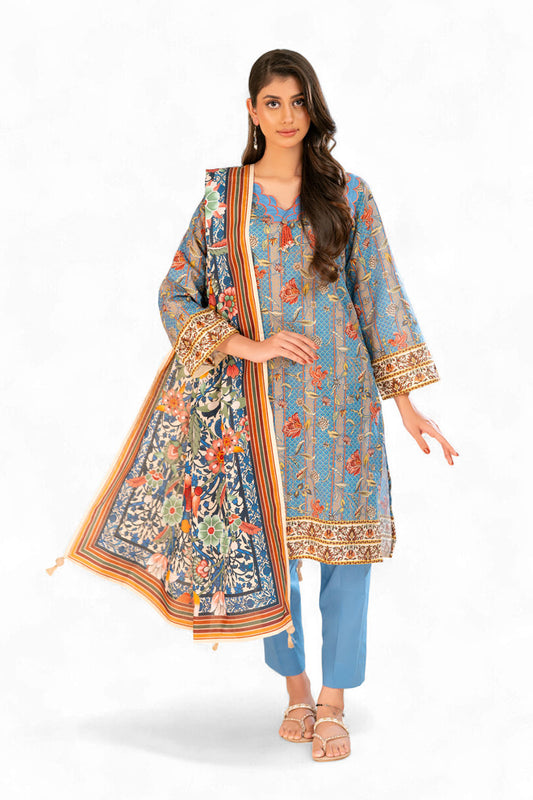 3 Piece Printed Khaddar Suit with Dupatta SD-52260