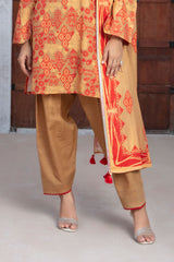 3 Piece Printed Khaddar Suit with Dupatta WNS-52039