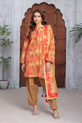 3 Piece Printed Khaddar Suit with Dupatta WNS-52039