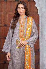 3 Piece Printed Khaddar Suit with Dupatta WNS-52041
