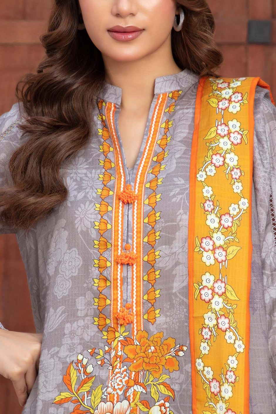 3 Piece Printed Khaddar Suit with Dupatta