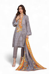 3 Piece Printed Khaddar Suit with Dupatta WNS-52041