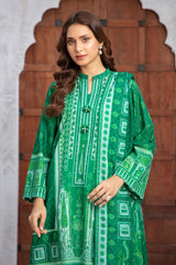 3 Piece Printed Khaddar Suit with Zari Dupatta WNS-52044