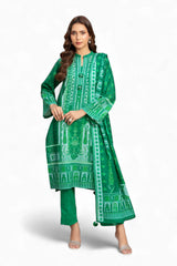 3 Piece Printed Khaddar Suit with Zari Dupatta WNS-52044