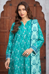 3 Piece Printed Khaddar Suit with Zari Dupatta WNS-52045