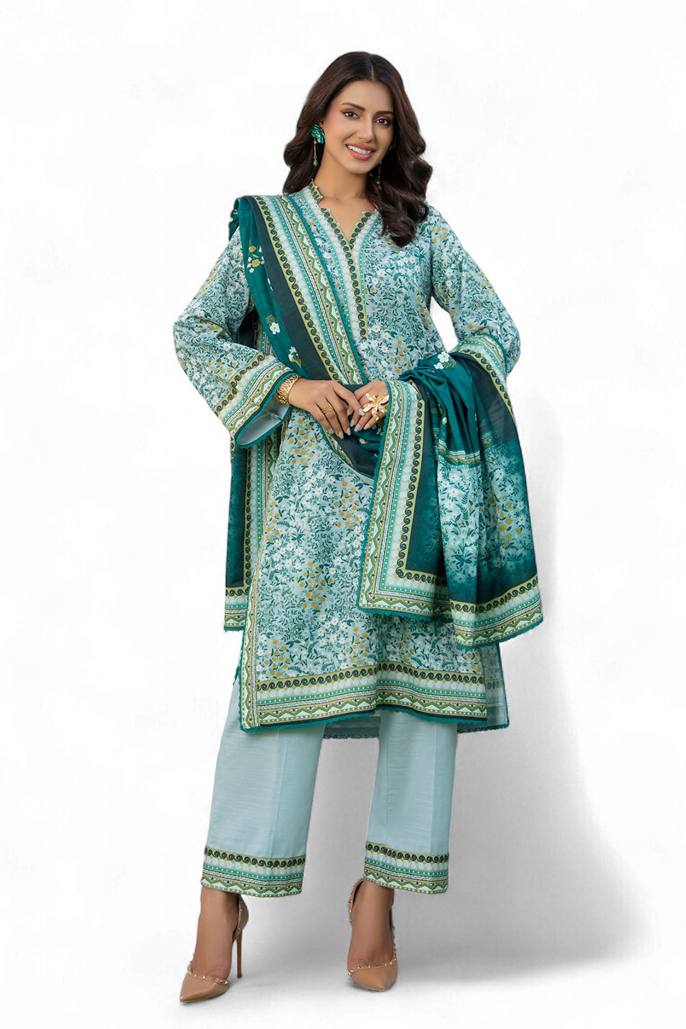 3 Piece Khaddar Suit with Dupatta WNS-52091