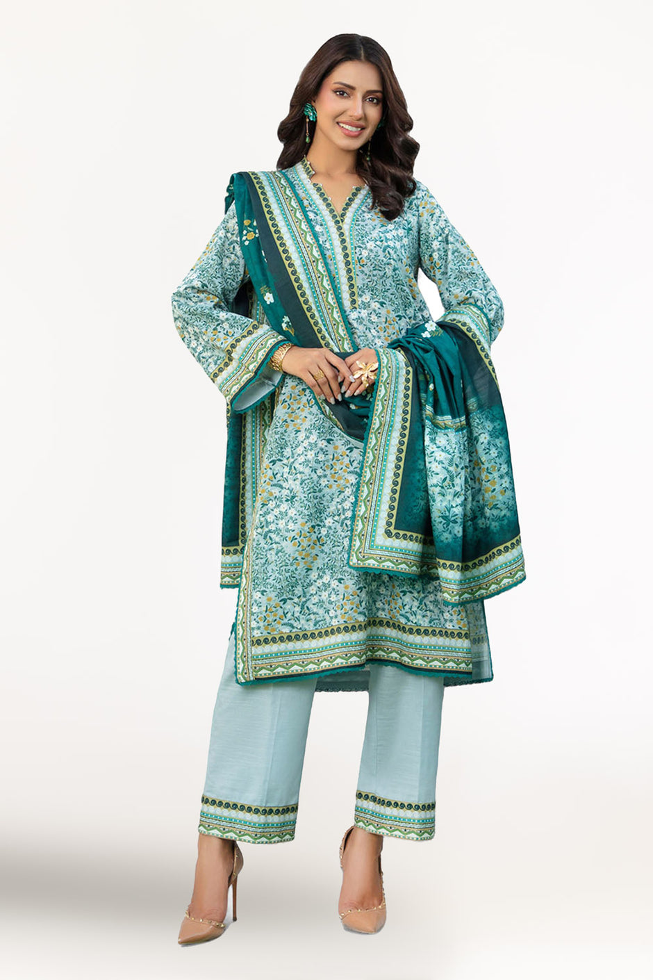 3 Piece Khaddar Suit with Dupatta