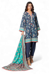 3 Piece Khaddar Suit with Dupatta WNS-52096