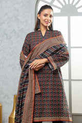 3 Piece Khaddar Suit with Dupatta WNS-52097