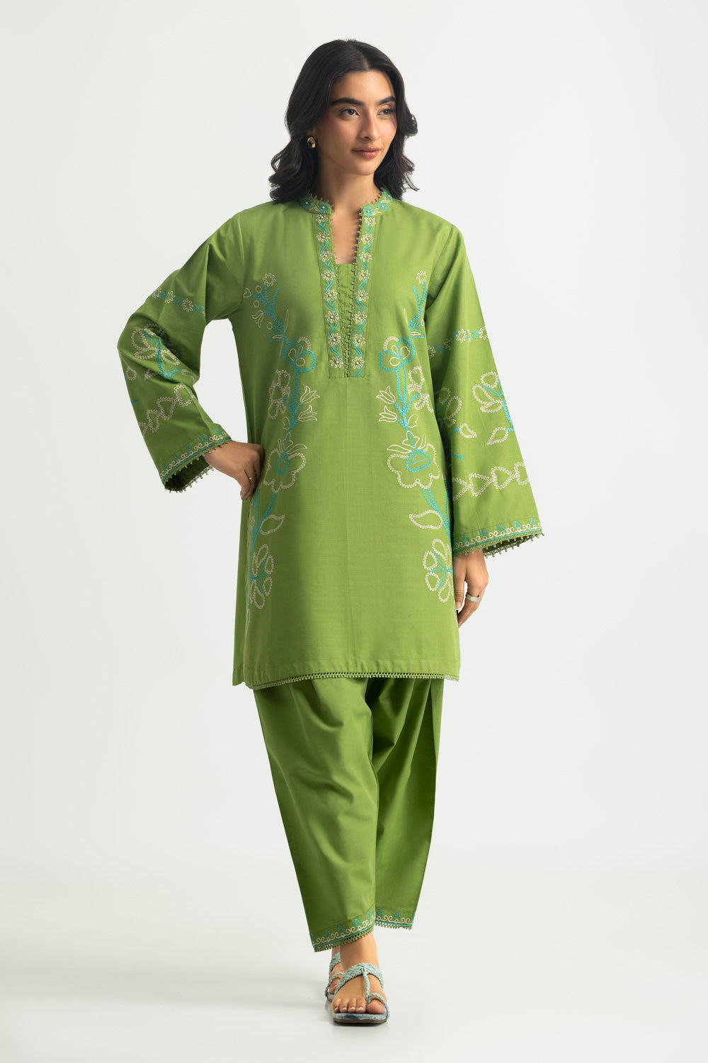 Khaddar Embroidered Co-Ord Set