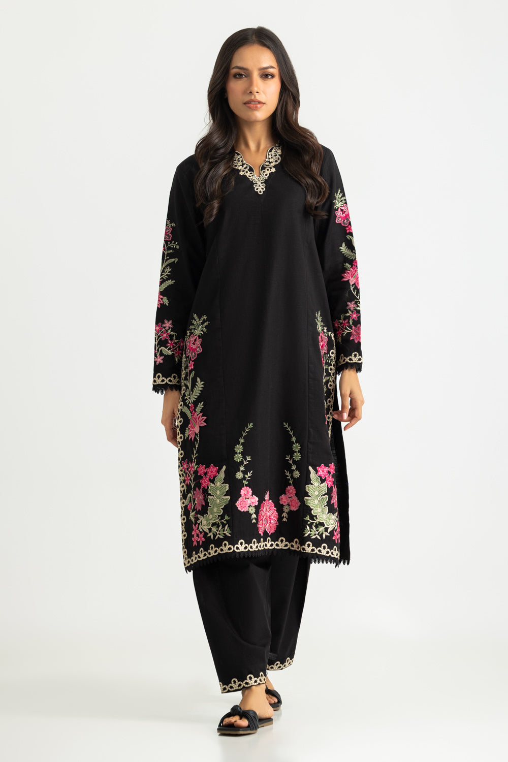 Khaddar Embroidered Co-Ord Set