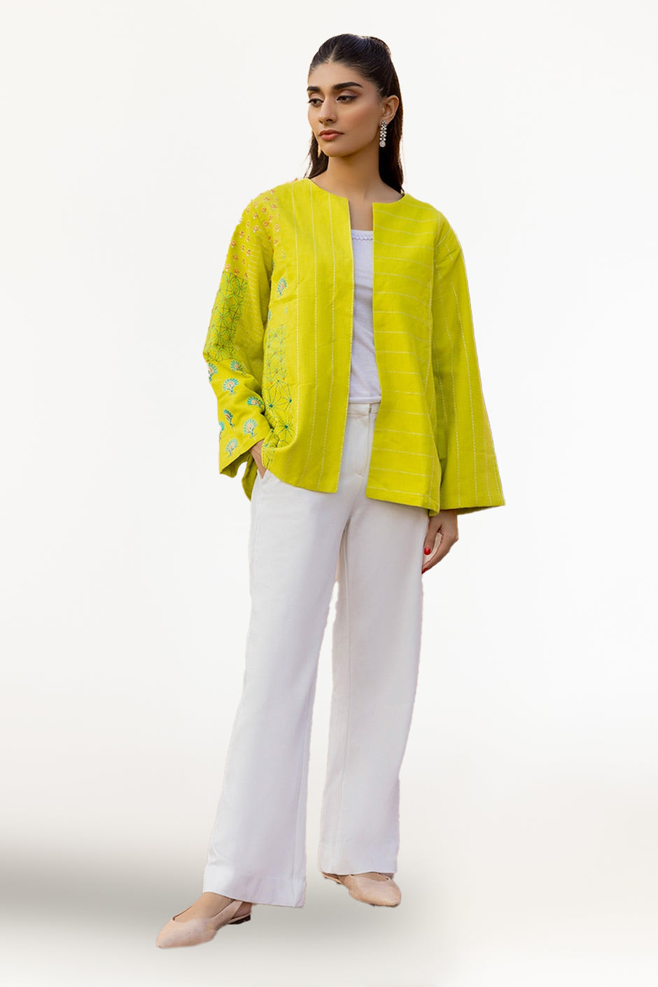 Khaddar Embroidered Crop Jacket