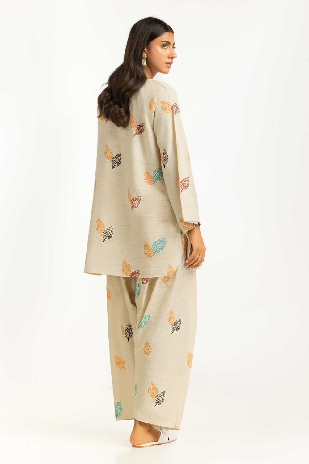 Khaddar Jacquard Slub Printed Co-Ord Set  IUSTTS-1154