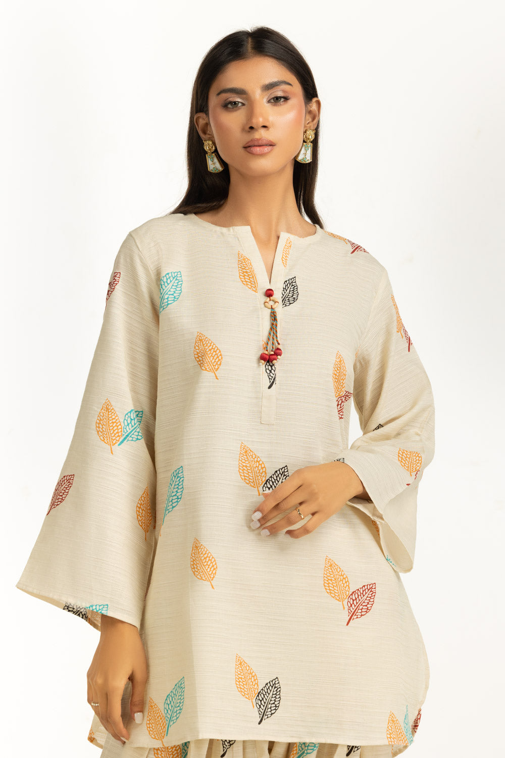 Khaddar Jacquard Slub Printed Co-Ord Set  IUSTTS-1154