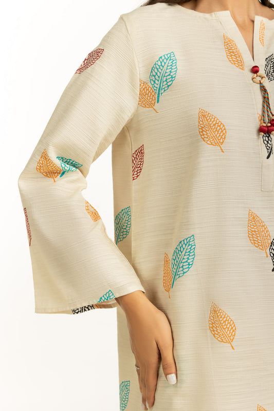 Khaddar Jacquard Slub Printed Co-Ord Set  IUSTTS-1154