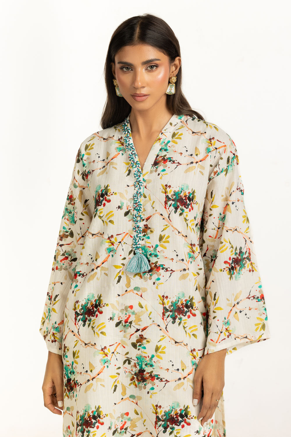 Khaddar Jacquard Slub Printed Co-Ord Set  IUSTTS-1157