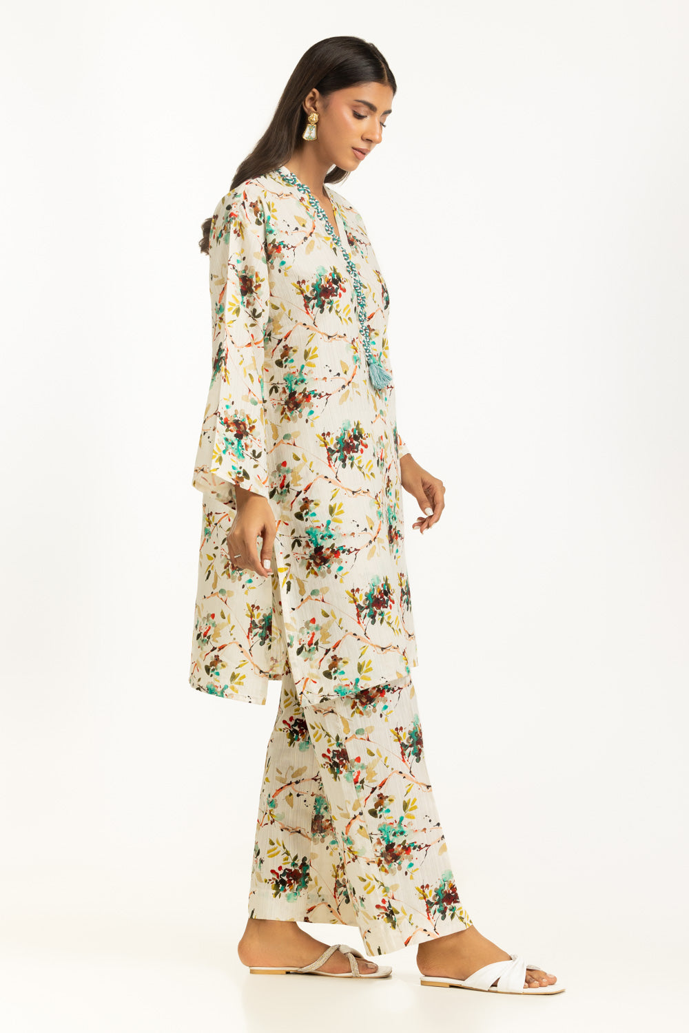 Khaddar Jacquard Slub Printed Co-Ord Set  IUSTTS-1157