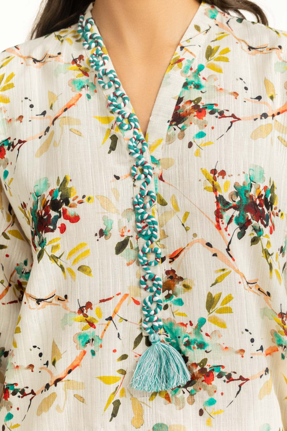 Khaddar Jacquard Slub Printed Co-Ord Set  IUSTTS-1157