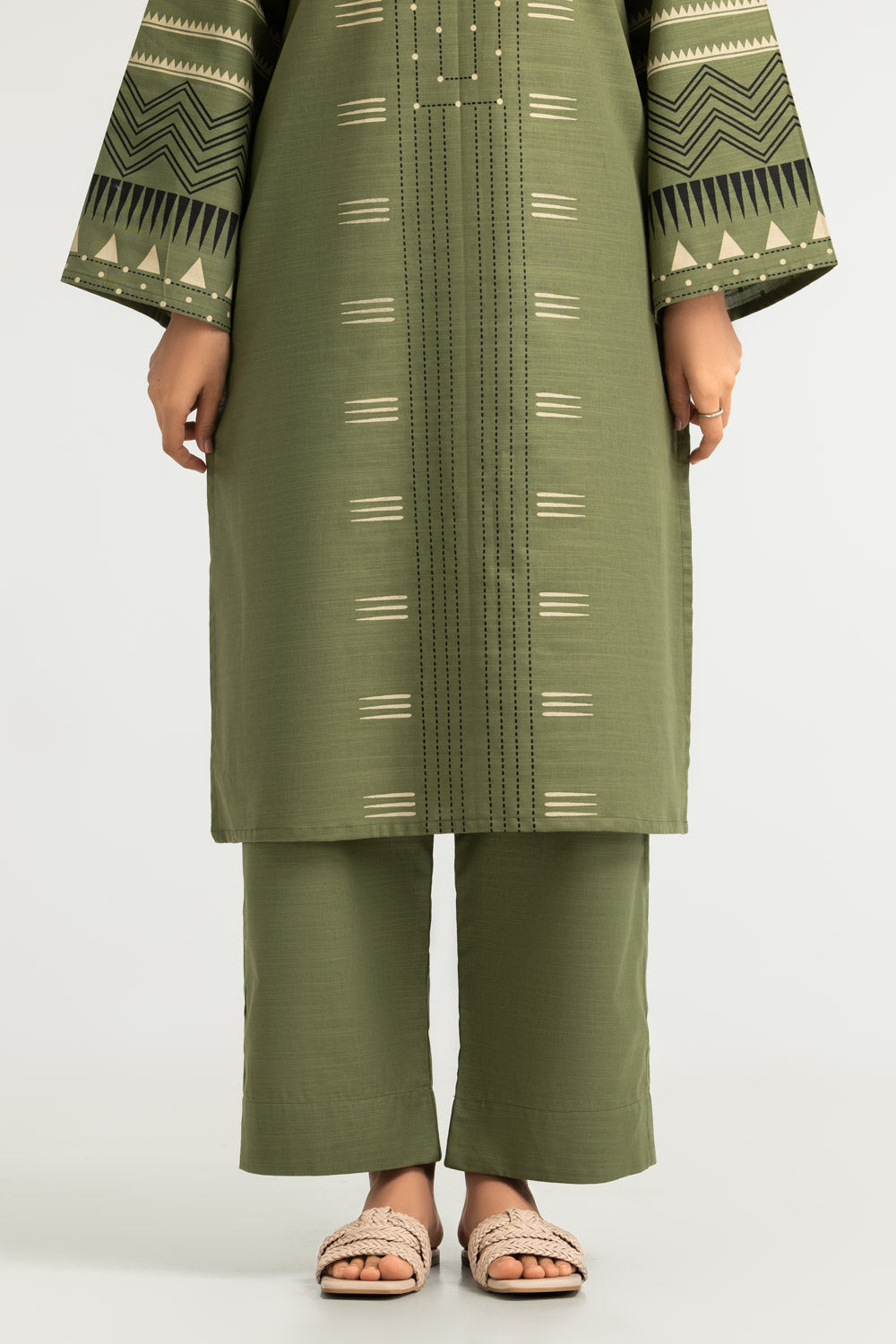 Khaddar Slub Block Printed Co-Ord Set
