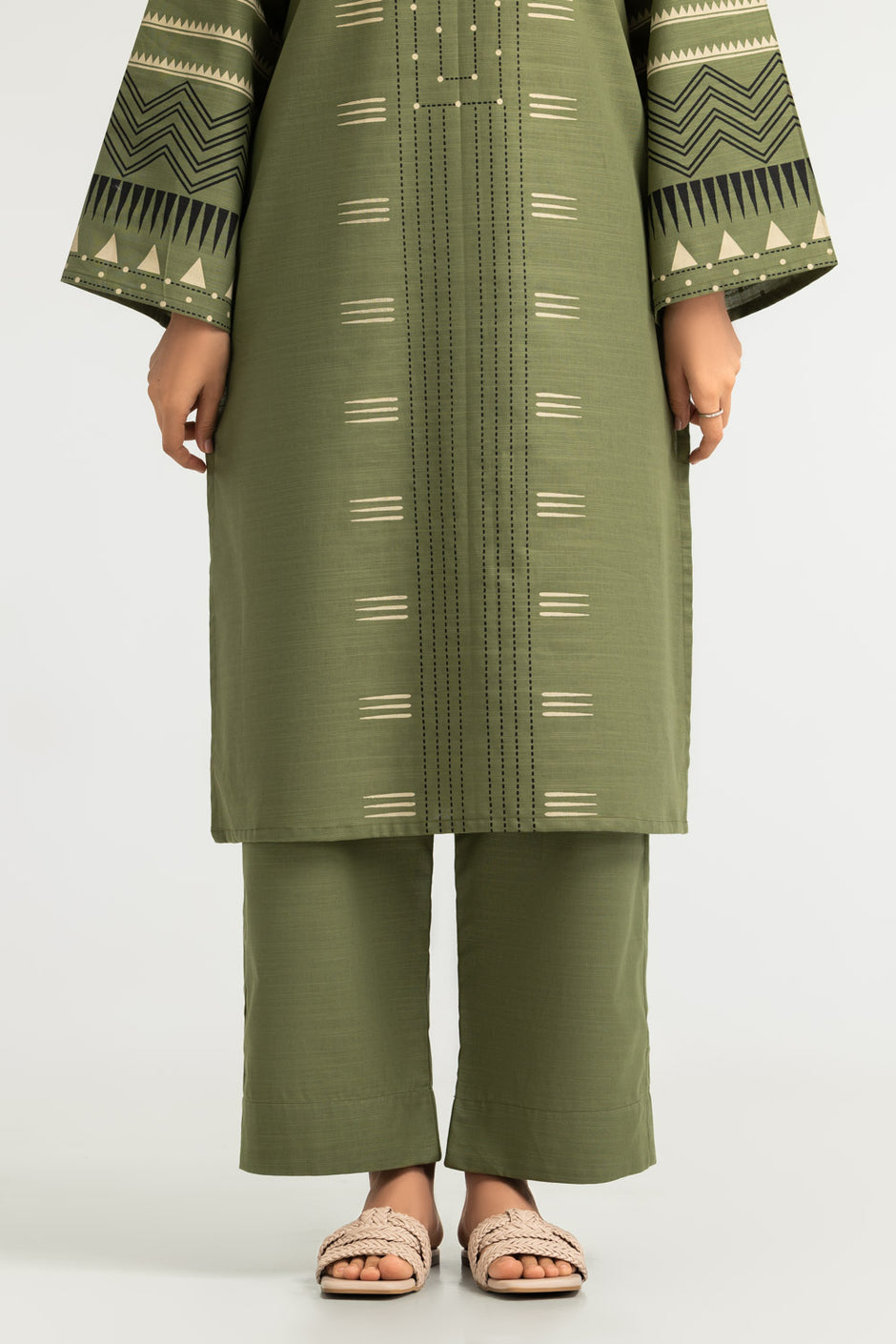 Khaddar Slub Block Printed Co-Ord Set