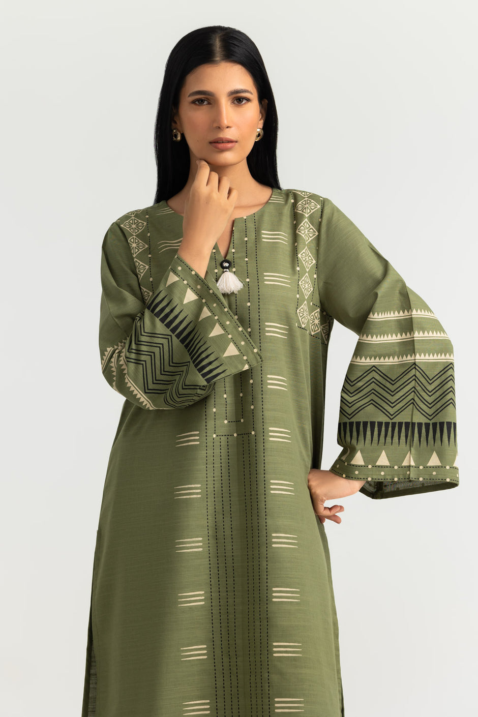 Khaddar Slub Block Printed Co-Ord Set