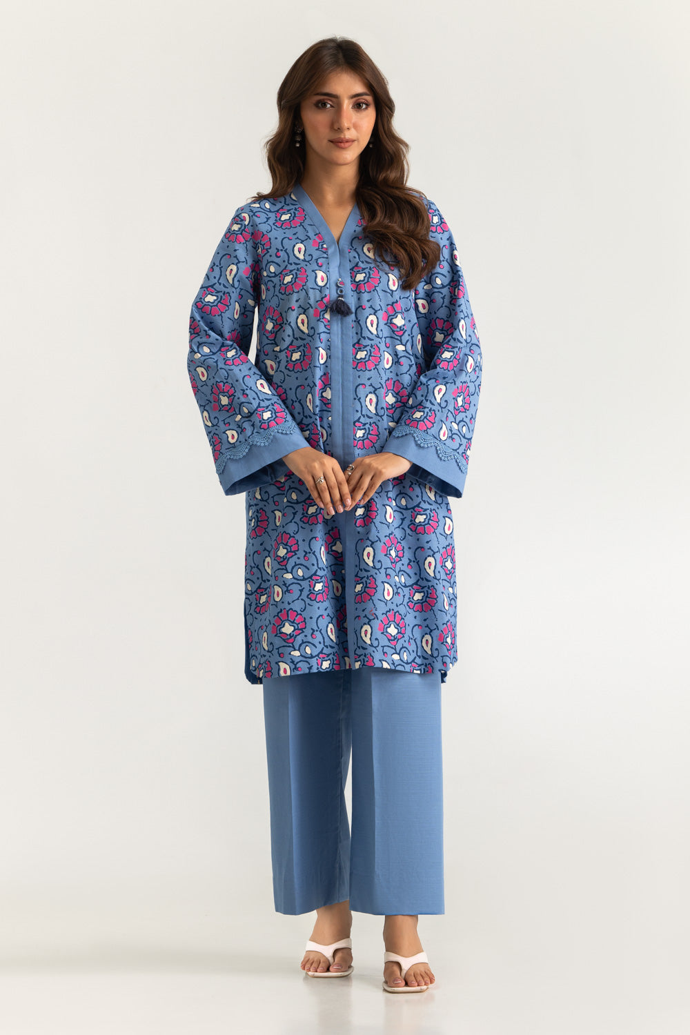 Khaddar Slub Block Printed Co-Ord Set