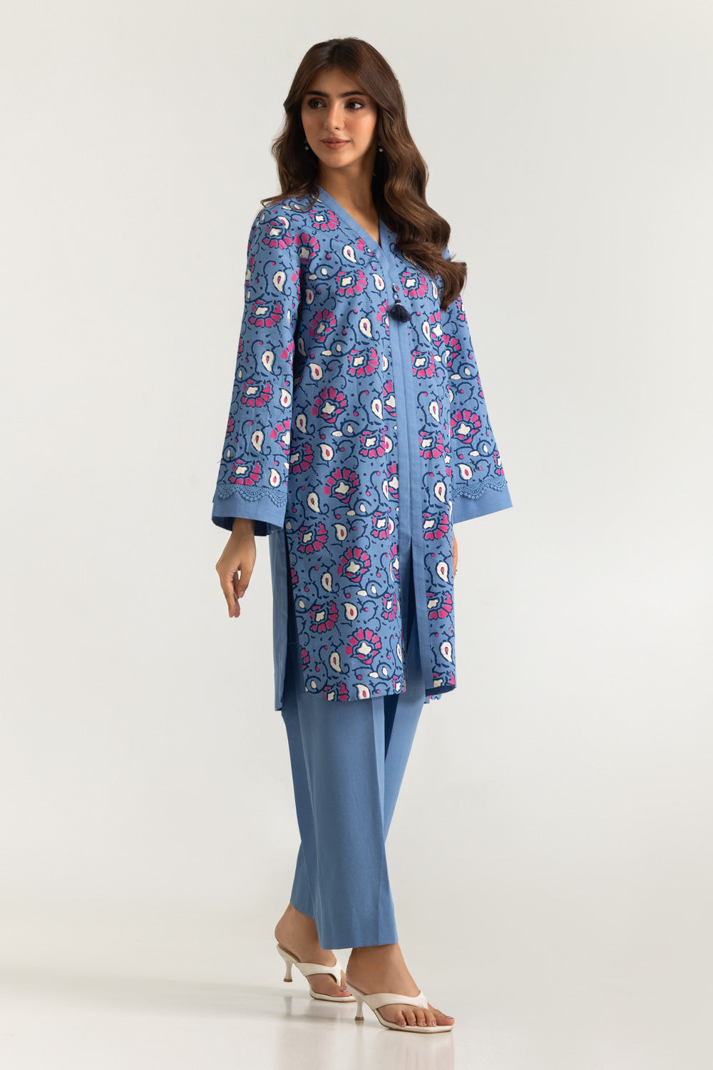 Khaddar Slub Block Printed Co-Ord Set