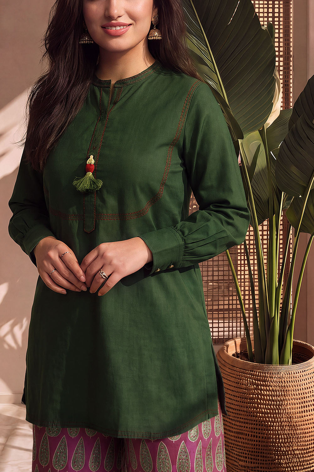 Khaddar Slub Block Printed Co-Ord Set With Embroidered