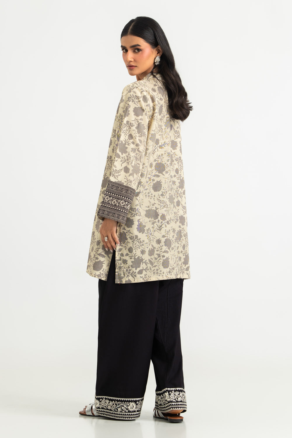 Khaddar Slub Block Printed Co-Ord With Embroidered