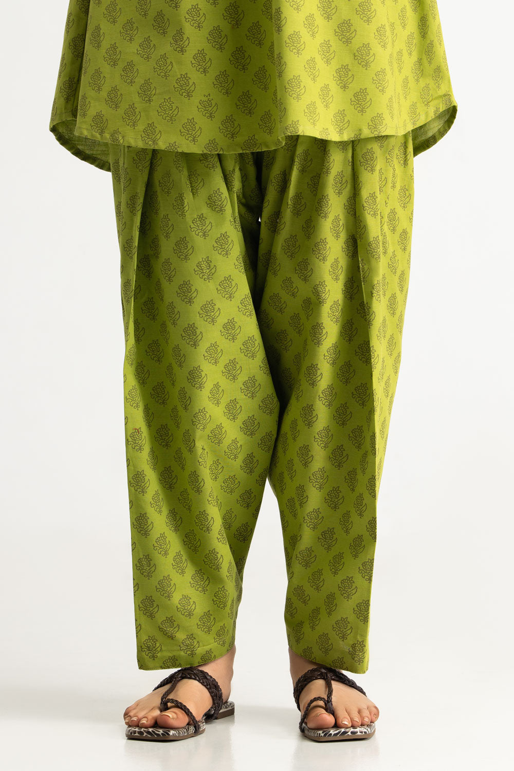 Khaddar Slub Block Printed Shirt And Trouser With Embroidered Waistcoat